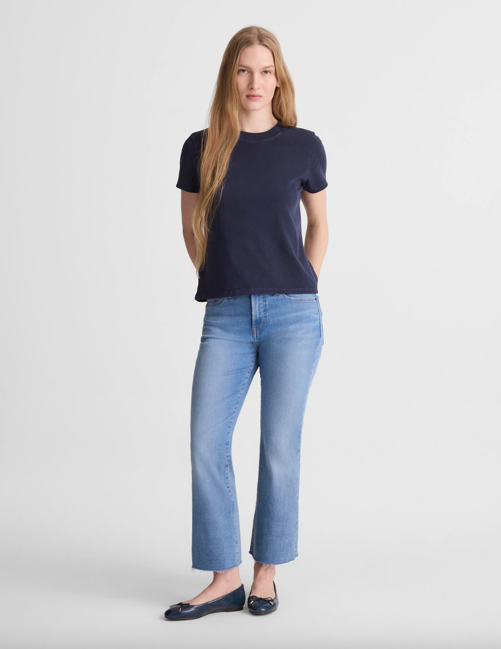 Madewell The Tall Flare Crop Jean Super Stretch Denim Coastal Wash US 27T NWT